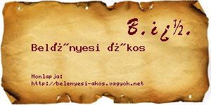 Belényesi Ákos névjegykártya