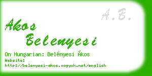 akos belenyesi business card